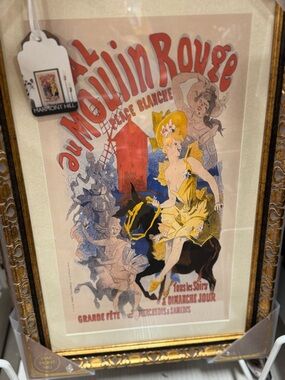 Vintage Moulin Rouge Poster Art Print - Yellow & Red